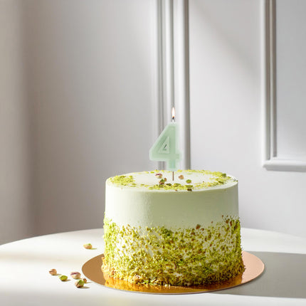 Bougie de 4 ans Vert Menthe 10cm