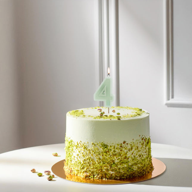 Bougie numérotée 4 ans verte 6cm