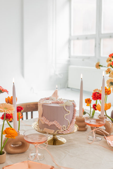 Bougie numérotée 4 ans rose 10cm