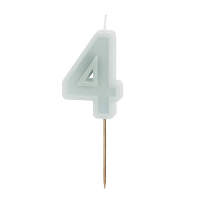Bougie numérotée 4 ans menthe 10cm
