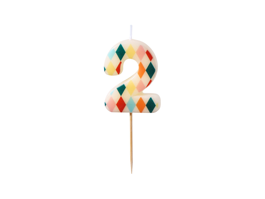 Bougie 2 ans colorée 5.5cm