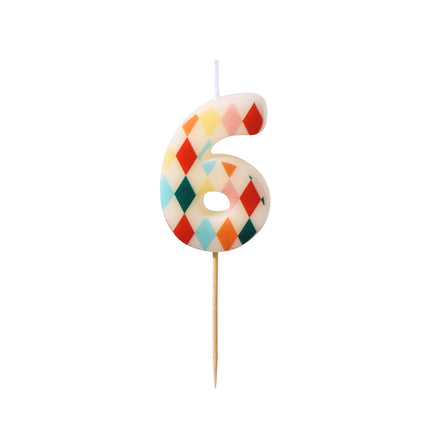 Bougie de 6 ans colorée 5.5cm
