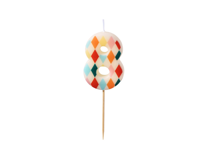 Bougie de 8 ans colorée 5.5cm