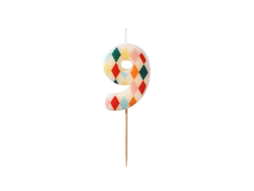 9 ans Bougie colorée 5.5cm