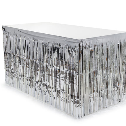 Jupe de table argentée 3m