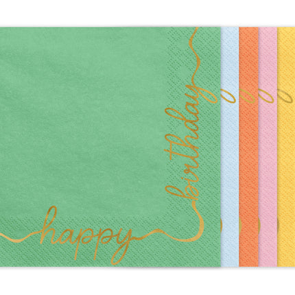 Serviettes de table Happy Birthday 33cm 12pcs