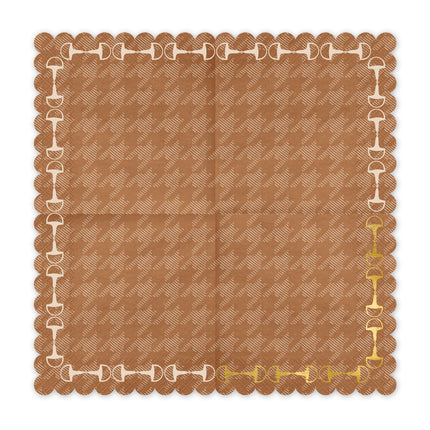 Serviettes de table marron 33cm 12pcs