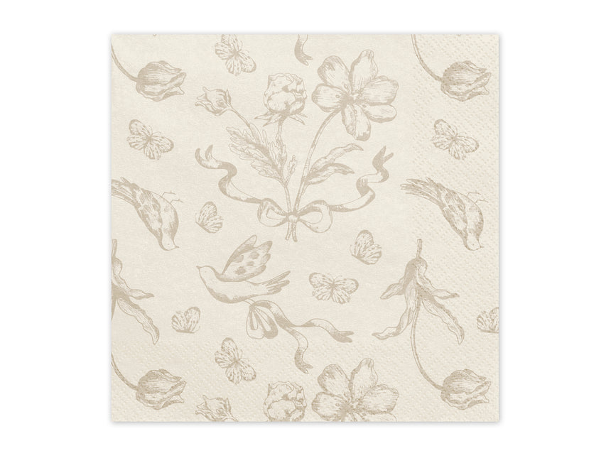 Serviettes à fleurs 33cm 12pcs
