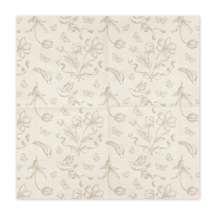 Serviettes à fleurs 33cm 12pcs