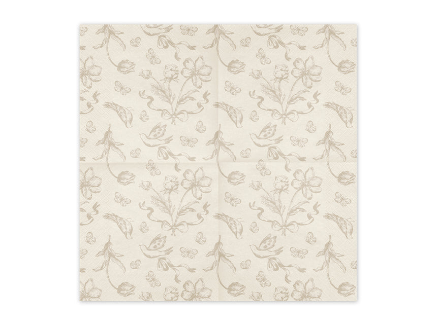 Serviettes à fleurs 33cm 12pcs