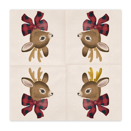 Serviettes de table de Noël Renne 33cm 12pcs