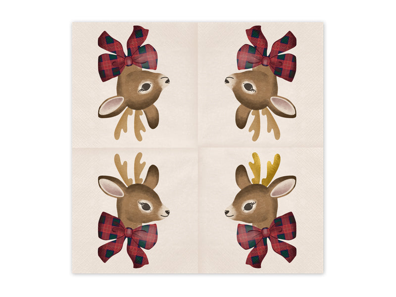 Serviettes de table de Noël Renne 33cm 12pcs