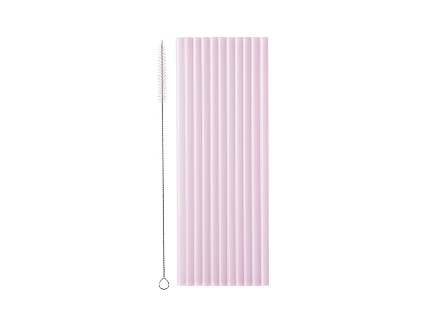 Pailles violettes en plastique 23cm 12pcs