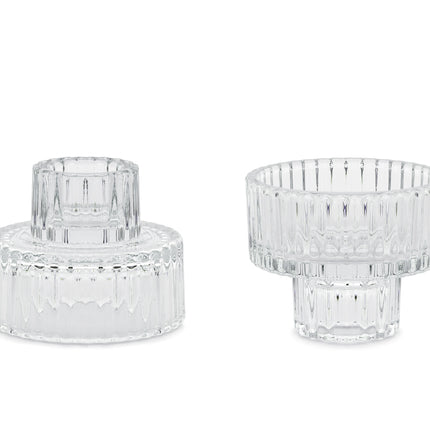 Bougeoir transparent 6.5cm 2pcs