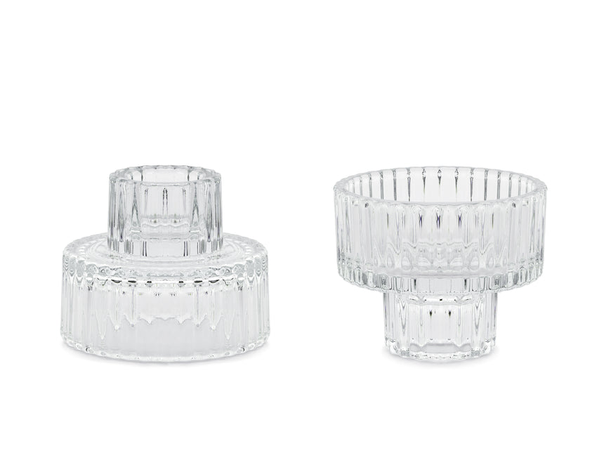 Bougeoir transparent 6.5cm 2pcs