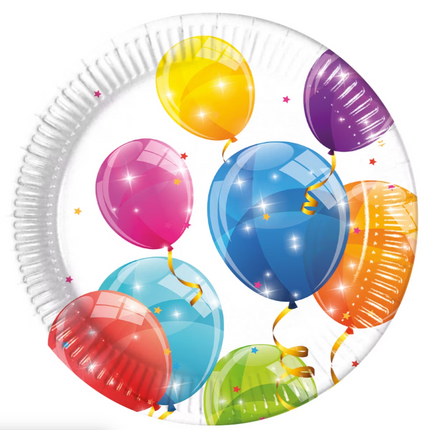 Sparkling Balloons Fsc Assiettes en papier Next Generation Grandes 23Cm 8St