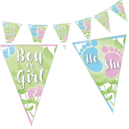 Guirlande « Gender Reveal » verte, 4 m