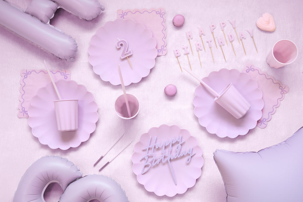 Assiettes en plastique Frill, 22 x 22 cm, violet