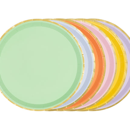 Assiettes colorées 21cm 6pcs