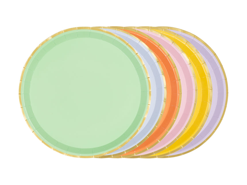Assiettes colorées 21cm 6pcs