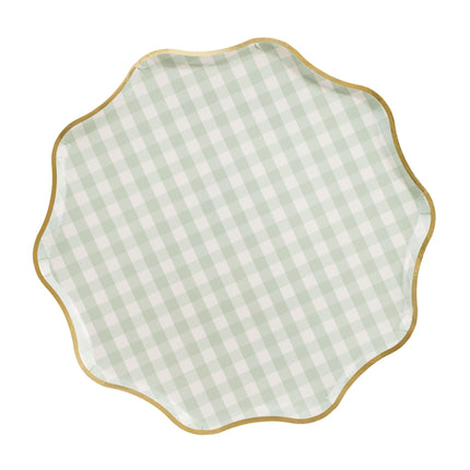 Assiettes vertes dorées 23cm 6pcs
