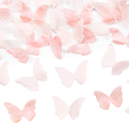 Canon à confettis papillon rose clair 20cm