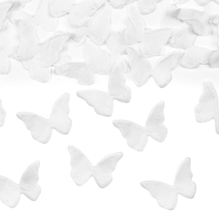 Canon à confettis papillon blanc 20cm