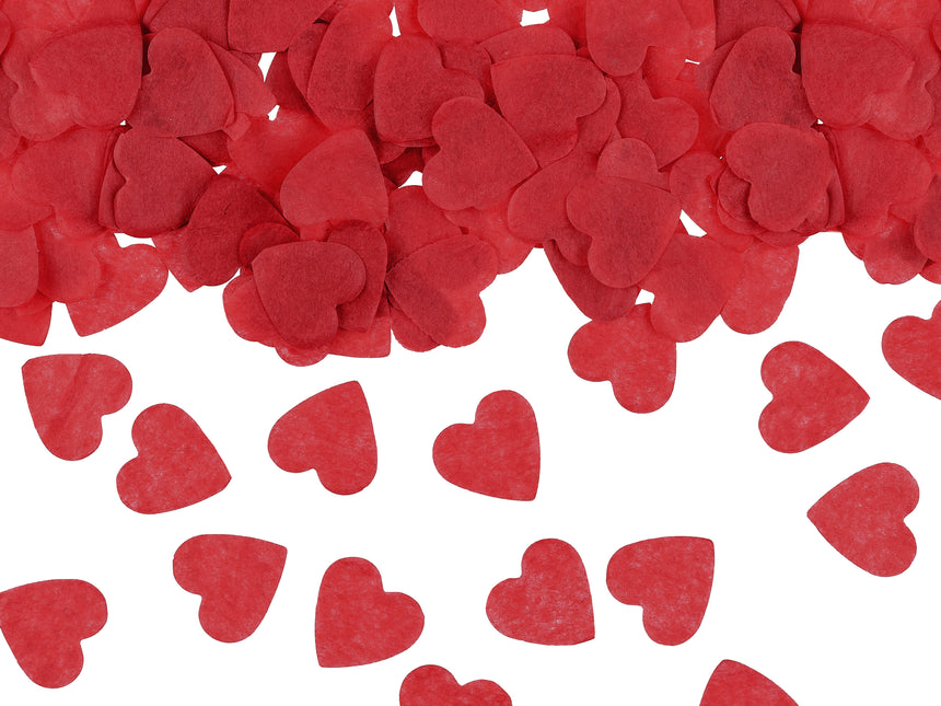 Canon à confettis en forme de coeur rouge 28cm