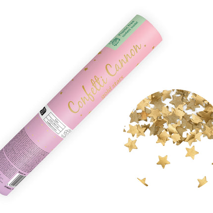 Canons à confettis étoiles d'or