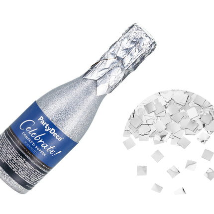 Canon à confettis argenté Champagne 20.5cm