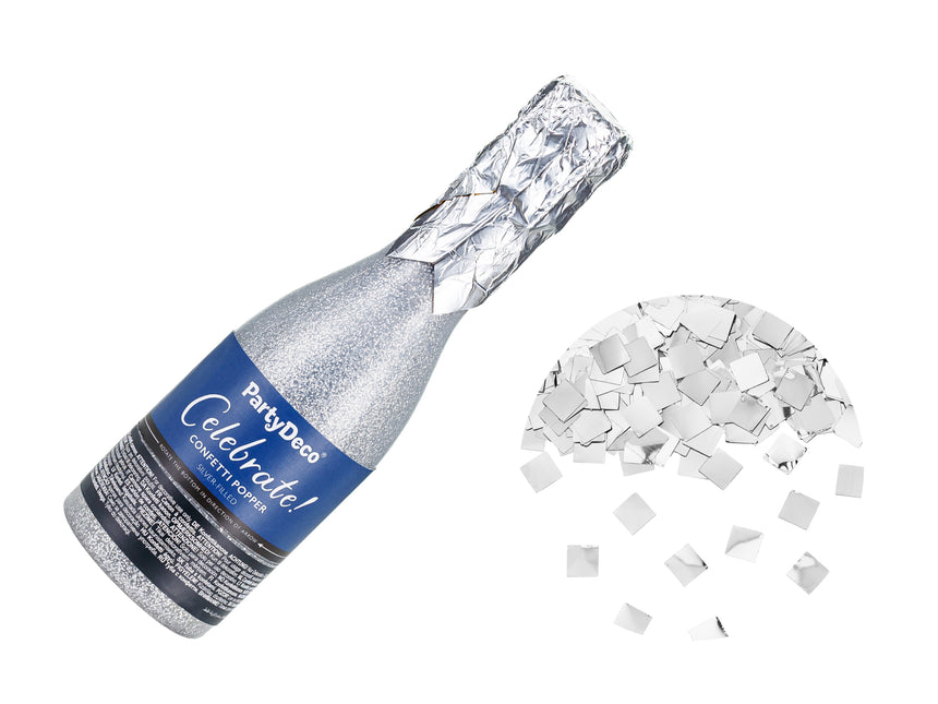 Canon à confettis argenté Champagne 20.5cm