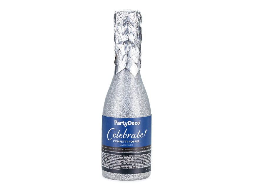 Canon à confettis argenté Champagne 20.5cm