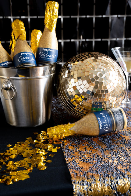 Canon à confettis d'or Champagne 20.5cm