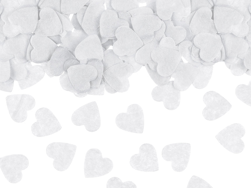 Canon à confettis en forme de coeur blanc 28cm