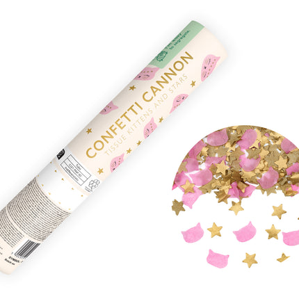 Canon à confettis rose doré 20cm