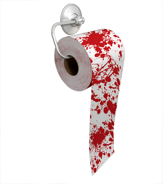 Papier hygiénique d'Halloween avec du sang