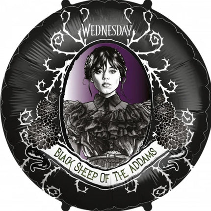 Ballon à l'hélium « Wednesday », noir et violet, style gothique, vide, 45 cm