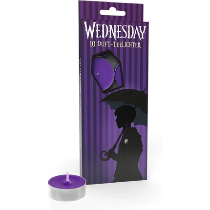 Bougies Wednesday, violettes, lot de 10