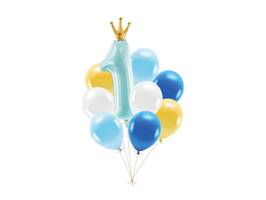 Jeu de ballons 1 an Bleu 9 pièces