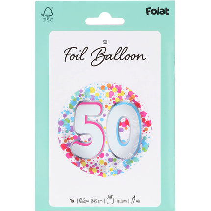 50 ans Ballon à l'hélium vide 45cm