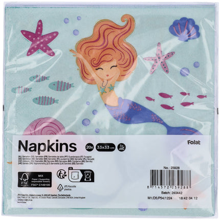 Serviettes de table Mermaid Mermaid 33cm