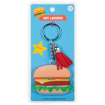 Acryl Sleutelhanger Hamburger van Paper Dreams koop je bij Partywinkel
