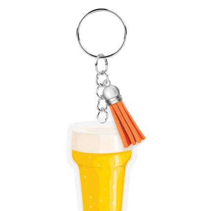 Porte-clés en acrylique en forme de bière