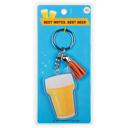 Porte-clés en acrylique en forme de bière
