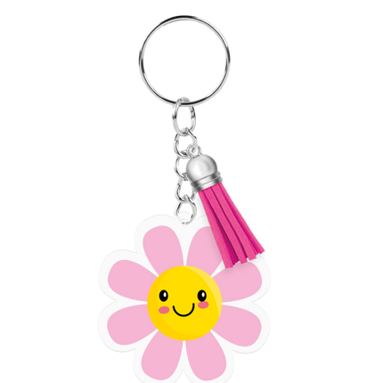 Porte-clés en acrylique en forme de fleur