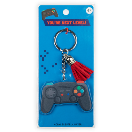 Porte-clés en acrylique en forme de manette de jeu