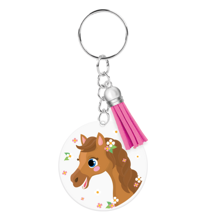 Porte-clés en acrylique en forme de cheval