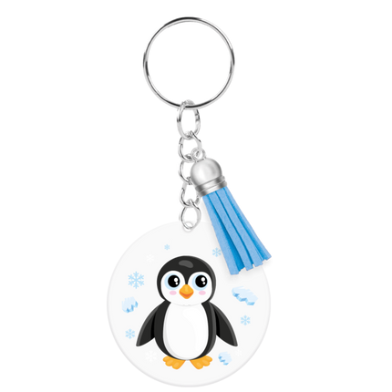 Porte-clés en acrylique en forme de pingouin