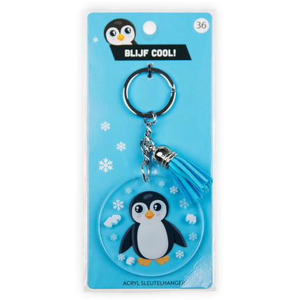 Porte-clés en acrylique en forme de pingouin