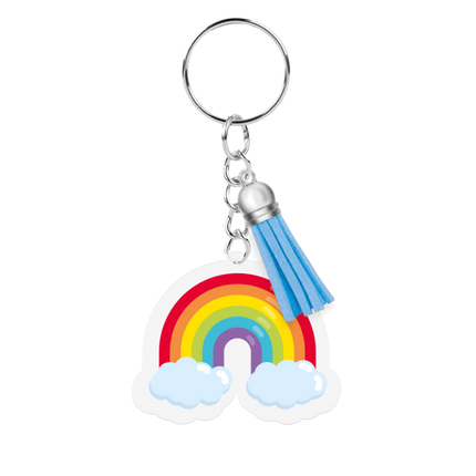 Porte-clés en acrylique arc-en-ciel